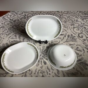 Corelle Spring Blossom Crazy Daisy 2 Platters & Serving Bowl